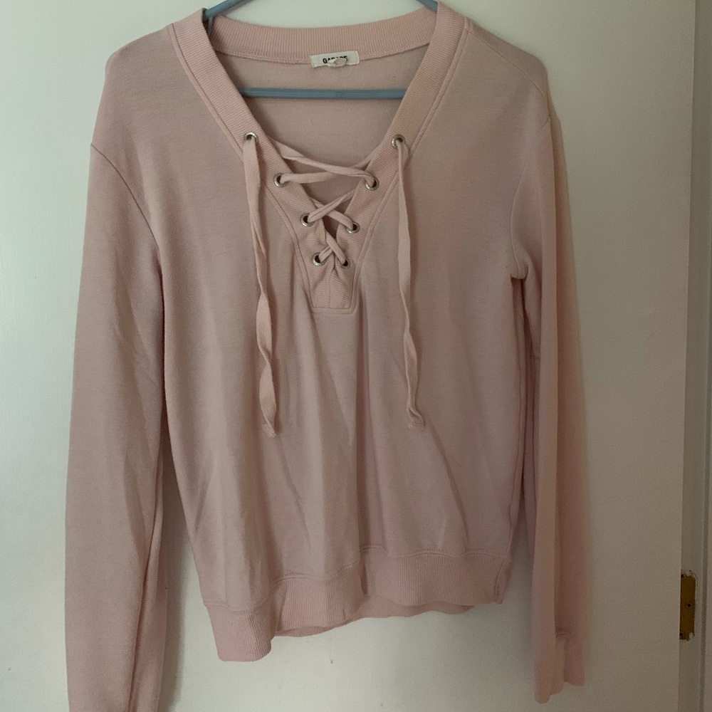 pink long sleeve sweater